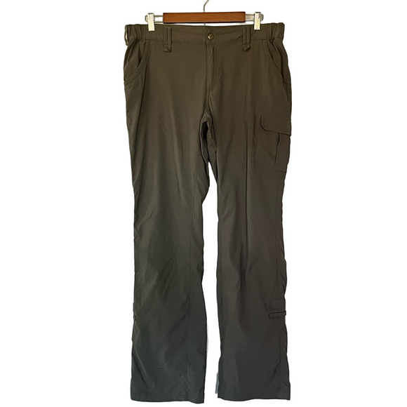 Duluth Trading Co Pants - Duluth Trading Co. Wide Leg Cargo Work Pants Women’s Size 12 x 33 Olive Green